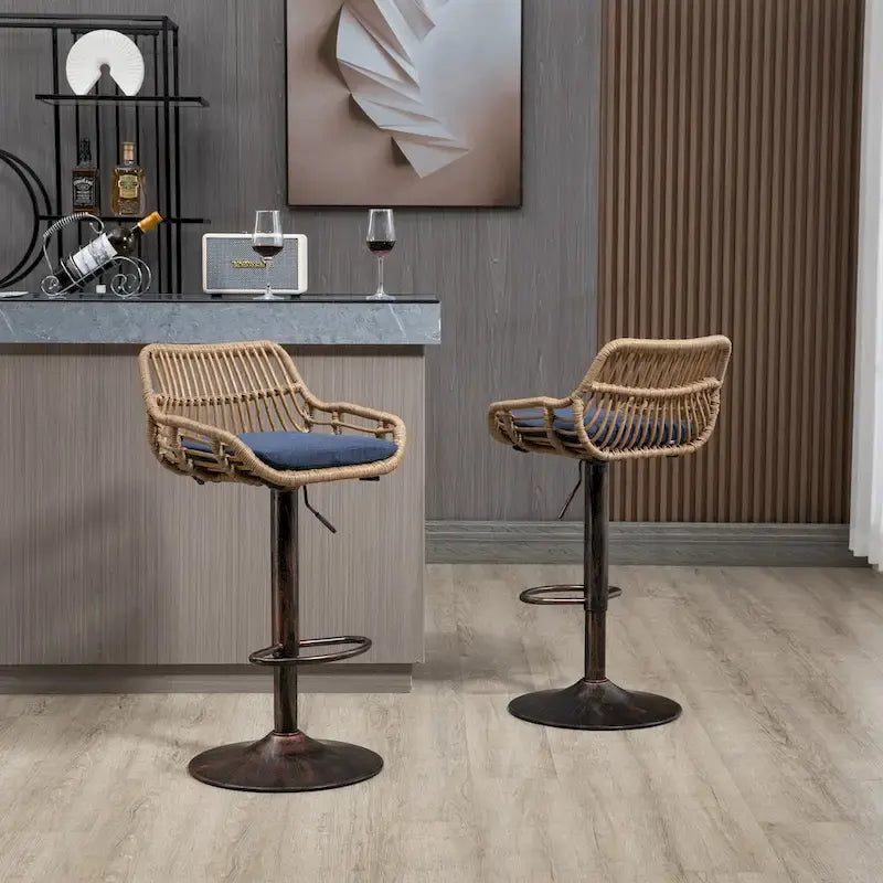 Swivel Bar Stools with Footrest Set of 2