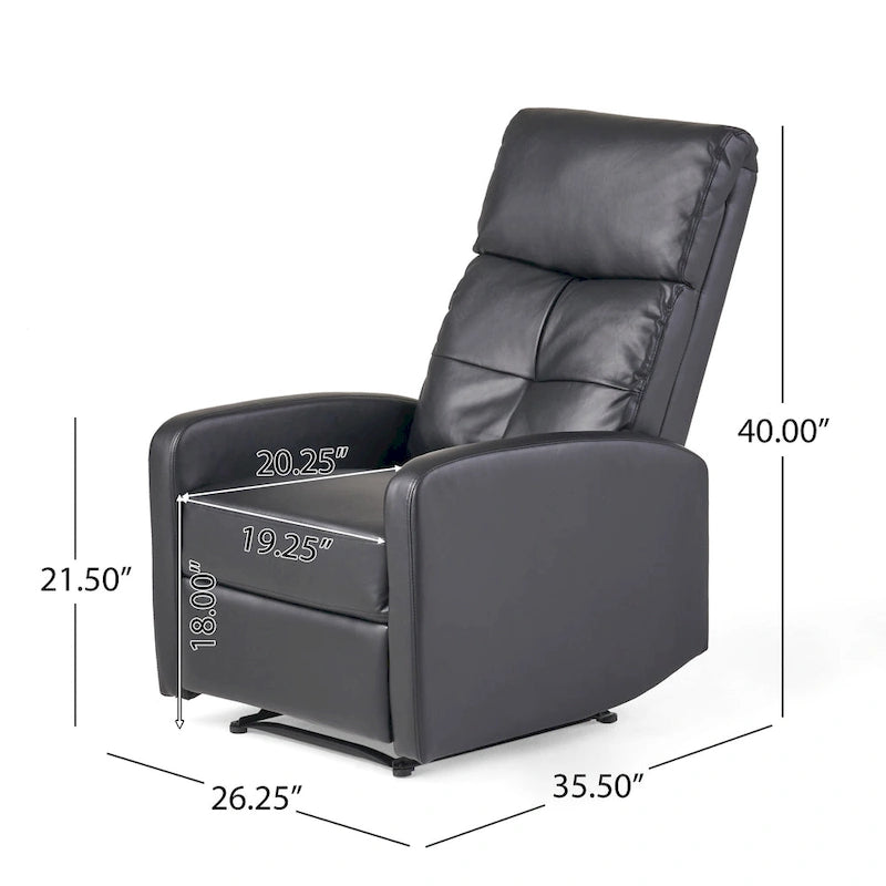Samedi PU Leather Recliner Club Chair by Christopher Knight Home