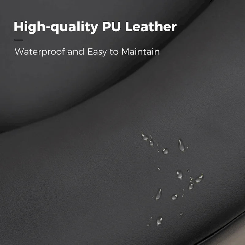 Haley Modern Swivel Barrel Faux Leather Chair with Solid Wood Base Set of 2 by HULALA HOME