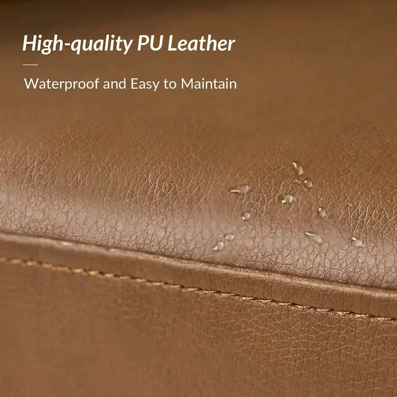 Haley Modern Swivel Barrel Faux Leather Chair with Solid Wood Base Set of 2 by HULALA HOME