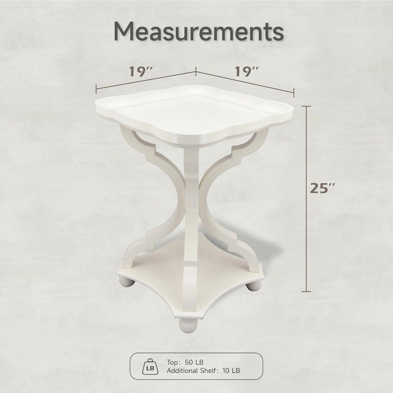 COZAYH Rustic Farmhouse Tray Top End Table