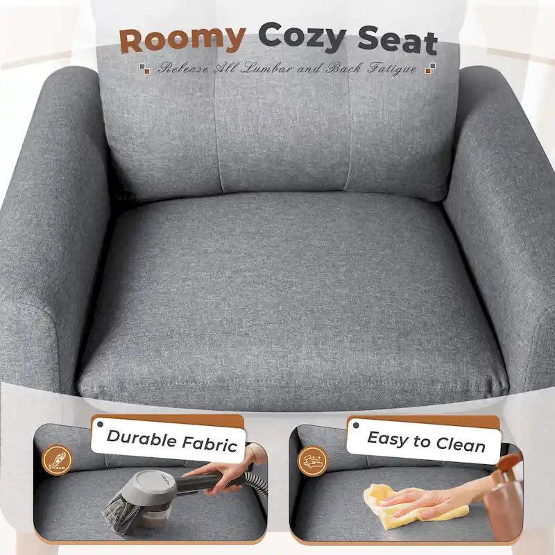 Homall Accent Chair Modern Fabric Upholstered Arm Chair Wood Legs Lounge Chair for Living Room