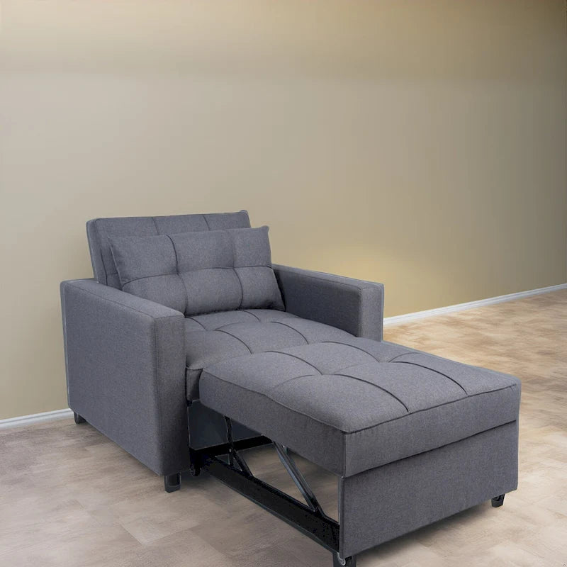 3-in-1 Convertible Recliner Chair Bed - Modern Upholstered Foldable Sleeper Lounge Sofa for Small Spaces