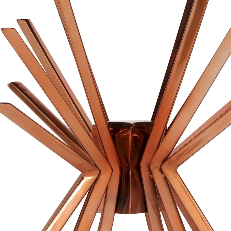 Helios Modern Glam Handcrafted Sunburst Accent Table with Tempered Glass Top by Christopher Knight Home