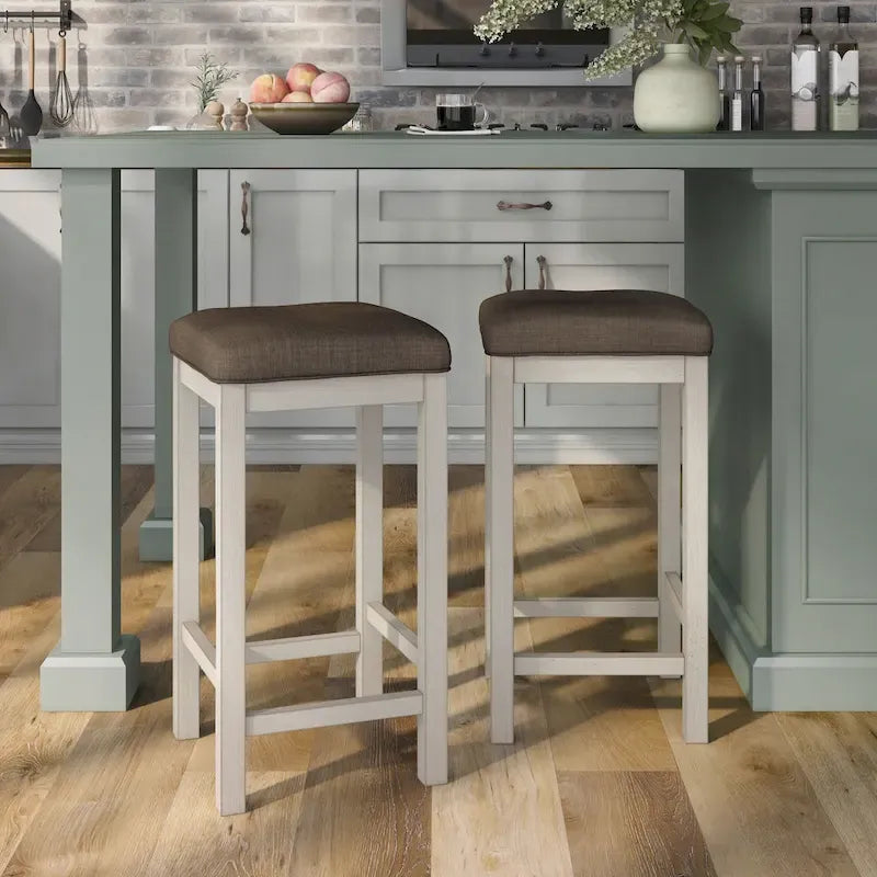 Milbain Farmhouse White Counter Height Stool (Set of 2) by Furniture of America