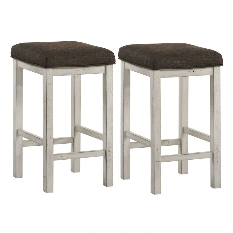 Milbain Farmhouse White Counter Height Stool (Set of 2) by Furniture of America