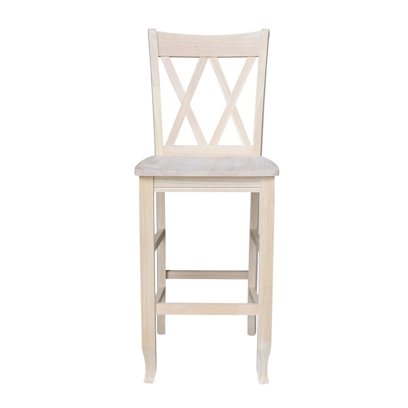 International Concepts Unfinished Double X-back Stool