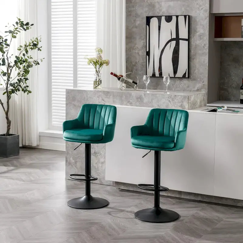 Set of 2 Adjustable Counter Height Bar Chairs for Kitchen