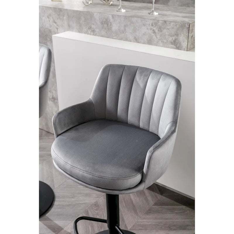 Set of 2 Adjustable Counter Height Bar Chairs for Kitchen