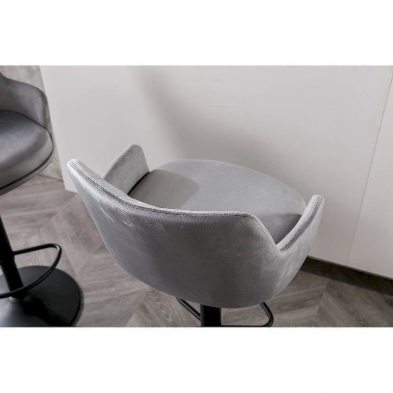 Set of 2 Adjustable Counter Height Bar Chairs for Kitchen