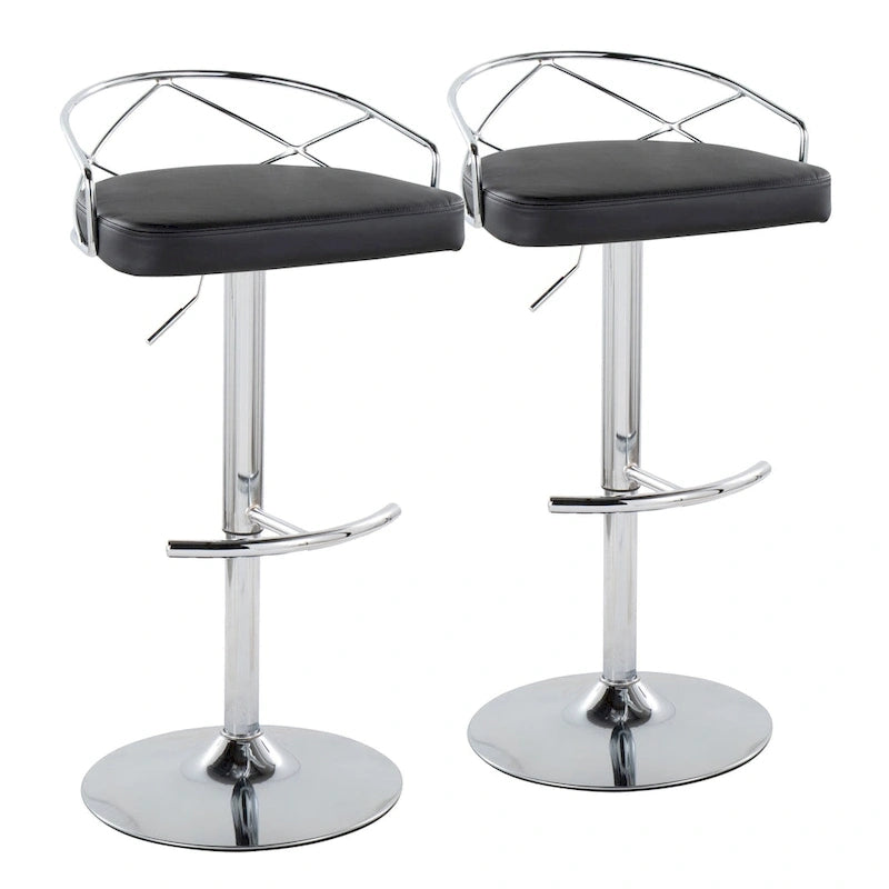 Silver Orchid Charlotte Glam Adjustable Bar Stool (Set of 2)