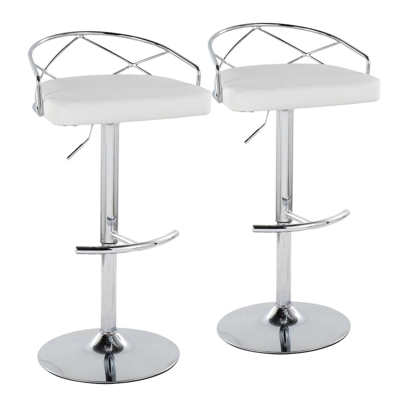 Silver Orchid Charlotte Glam Adjustable Bar Stool (Set of 2)