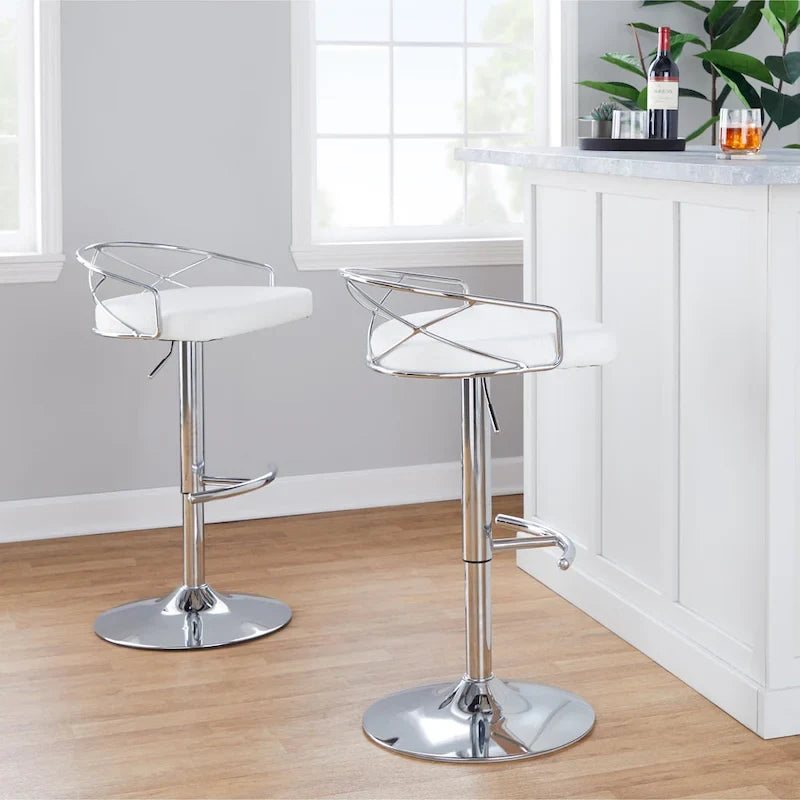 Silver Orchid Charlotte Glam Adjustable Bar Stool (Set of 2)