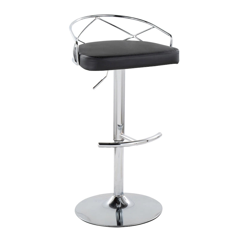Silver Orchid Charlotte Glam Adjustable Bar Stool (Set of 2)