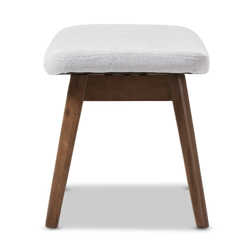 Baxton Studio Mid-Century Light Grey Fabric Upholstered Footstool