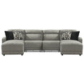 Signature Design by Ashley Colleyville Gray 4-Piece Power Reclining Sectional with Chaise - 140W x 65D x 39H