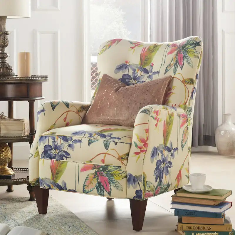 Palma 32 Floral Upholstered Arm Chair by Jennifer Taylor Home
