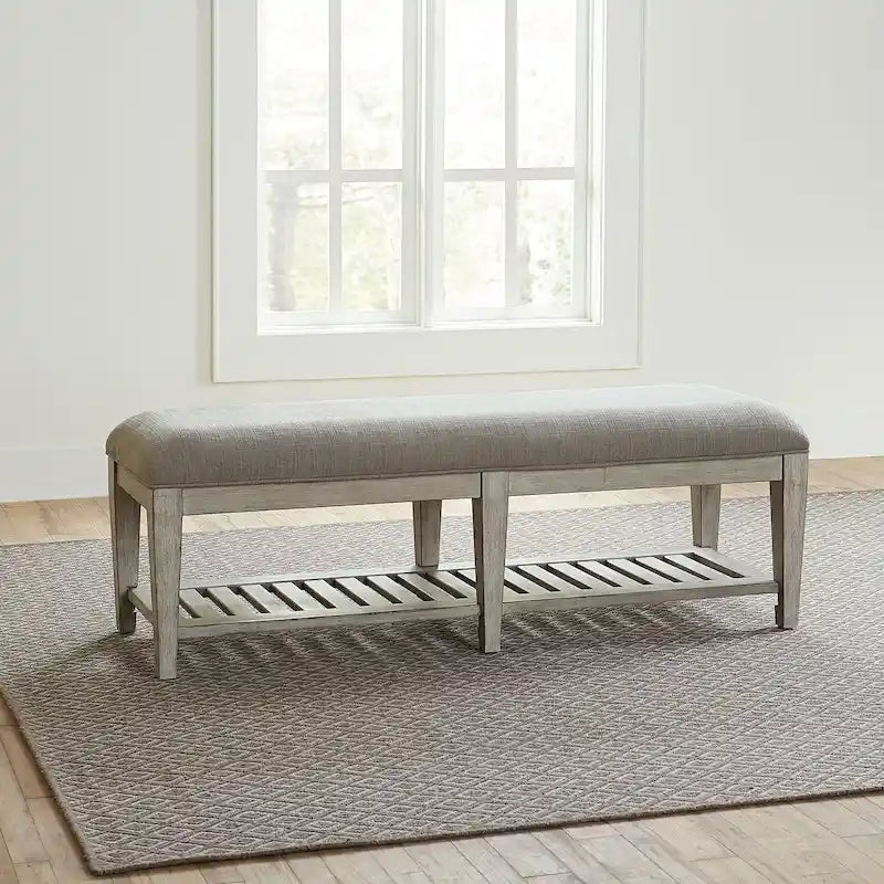 Heartland Antique White Tobacco Bed Bench