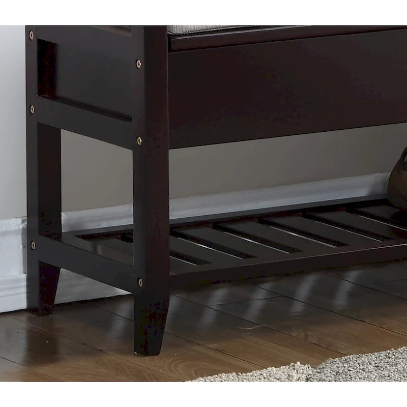 Copper Grove Jessup Espresso Storage Shoe Bench