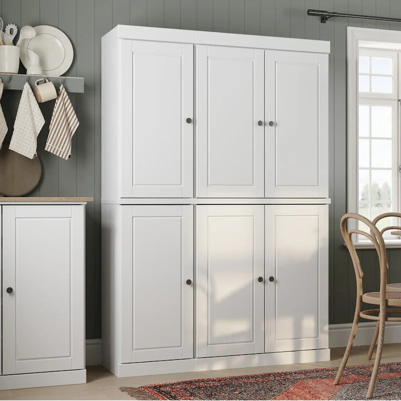 Palace Imports 100% Solid Wood China Pantry with Glass or Solid Wood Doors and 2-Drawers - 48.5 x 71.5