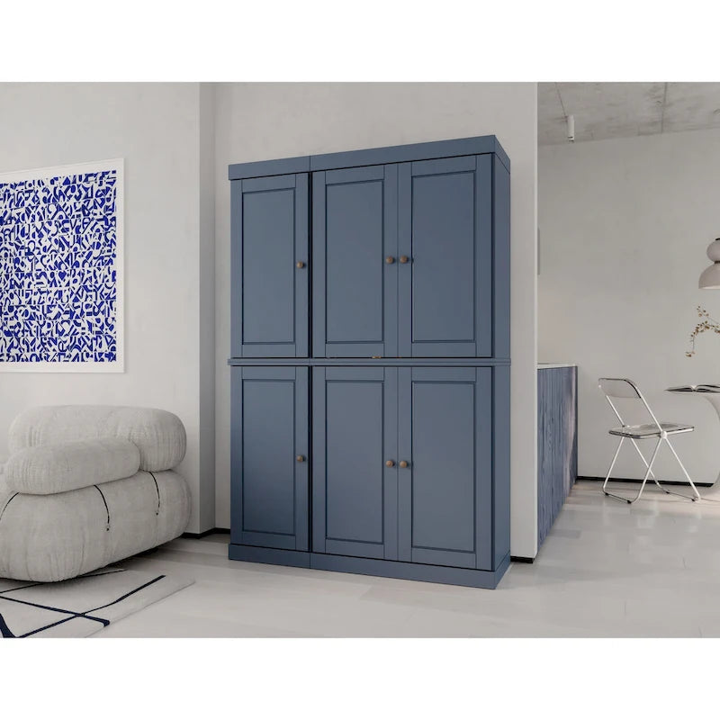 Palace Imports 100% Solid Wood China Pantry with Glass or Solid Wood Doors and 2-Drawers - 48.5 x 71.5