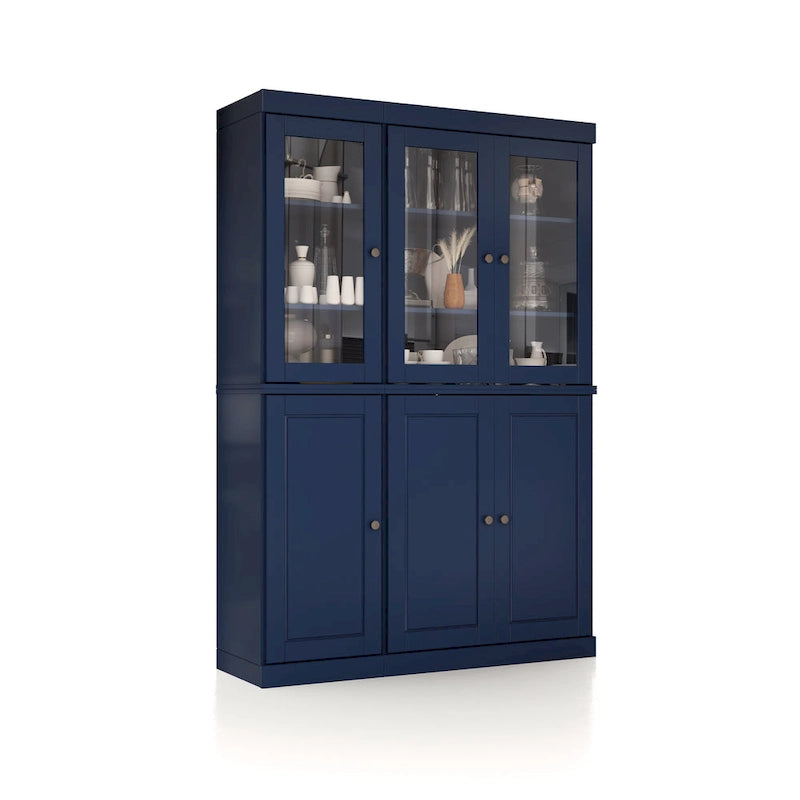 Palace Imports 100% Solid Wood China Pantry with Glass or Solid Wood Doors and 2-Drawers - 48.5 x 71.5