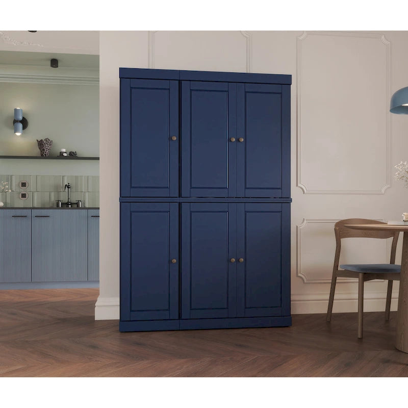 Palace Imports 100% Solid Wood China Pantry with Glass or Solid Wood Doors and 2-Drawers - 48.5 x 71.5