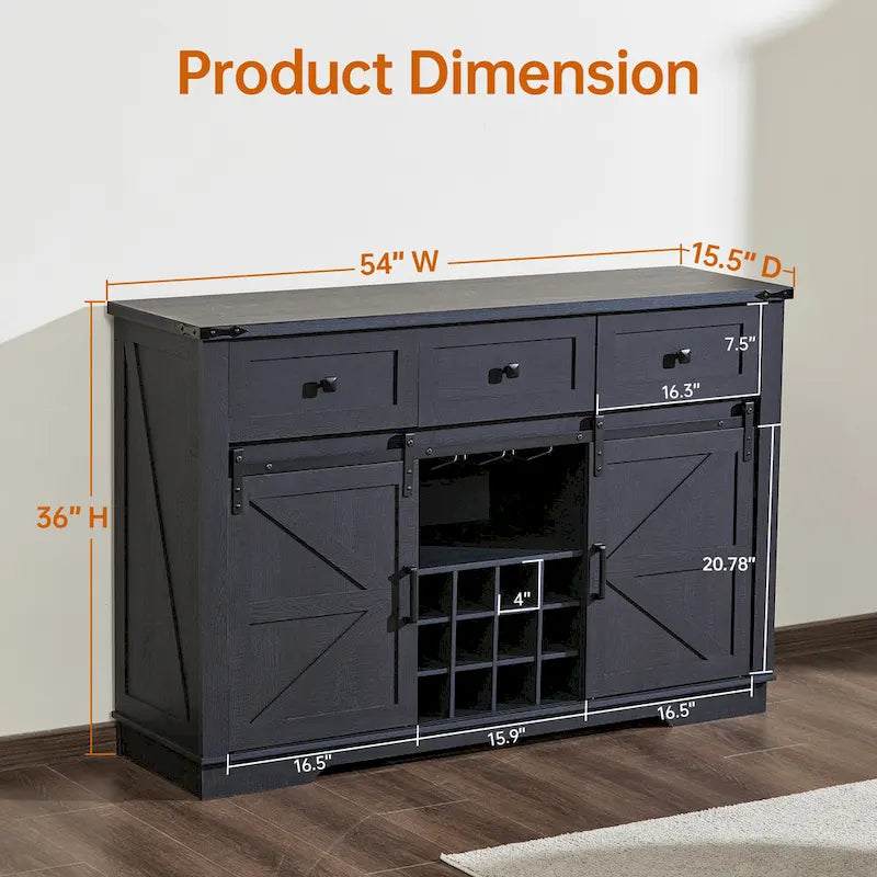 Ukuowu Farmhouse Buffet Cabinet with Storage for Kitchen, Dining Room, Reclaimed Barnwood