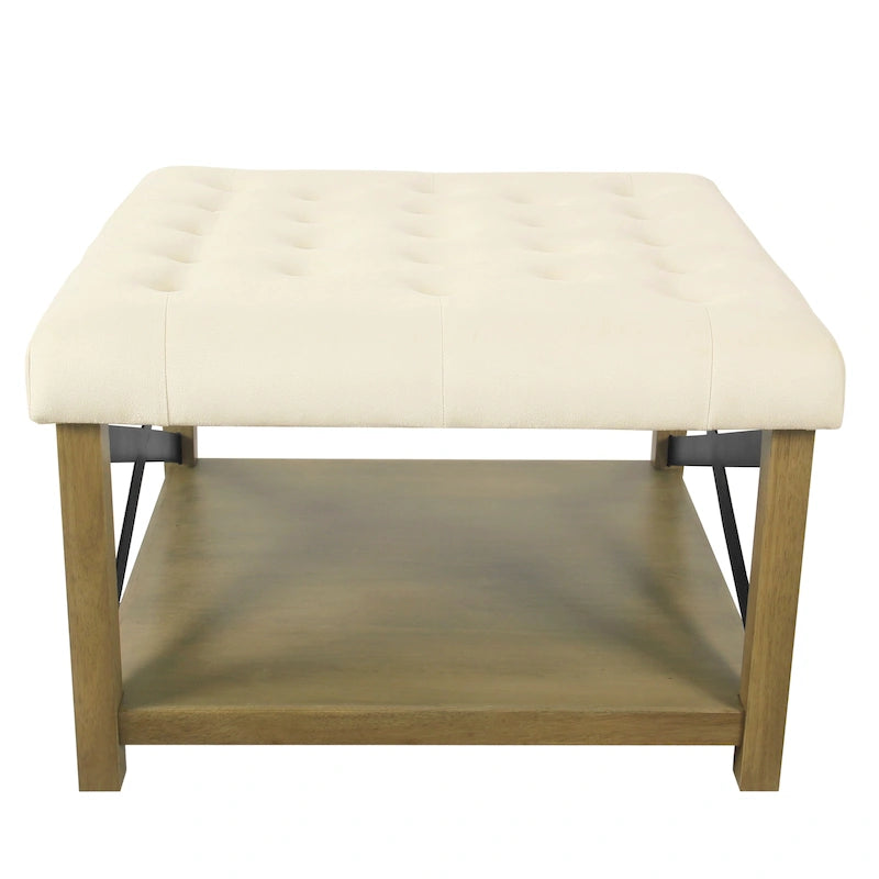 HomePop Tufted Top square cocktail Ottoman