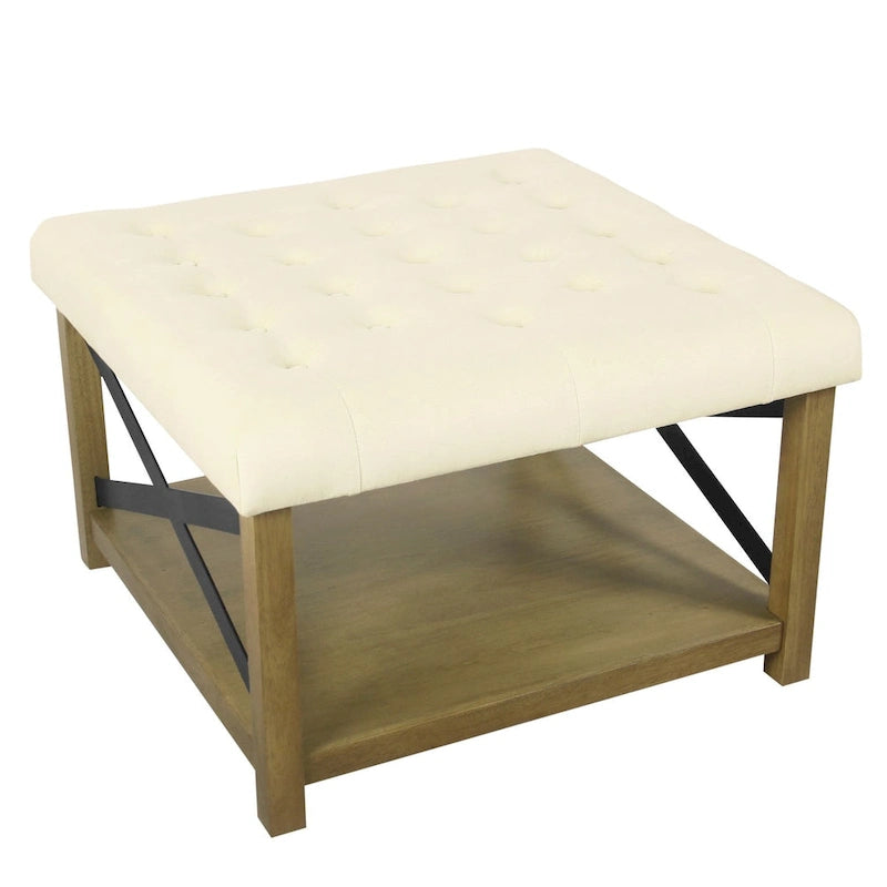 HomePop Tufted Top square cocktail Ottoman