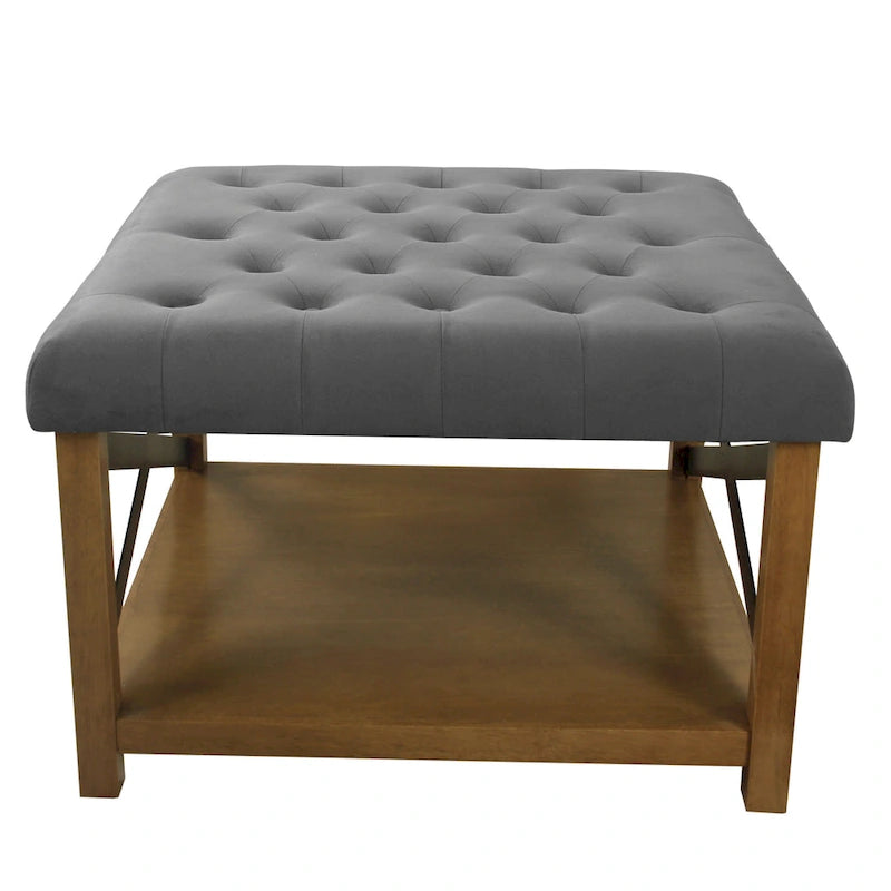 HomePop Tufted Top square cocktail Ottoman