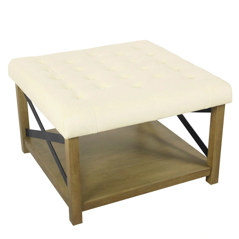 HomePop Tufted Top square cocktail Ottoman