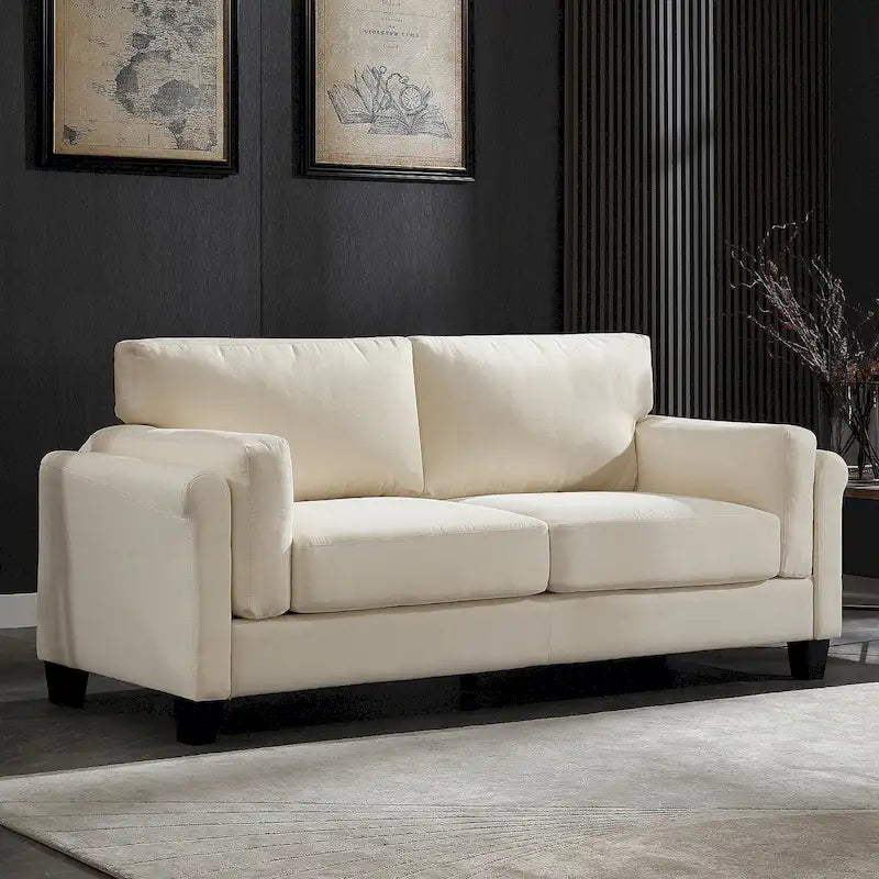 Morden Fort Modern Double Arm Sofa,Deep Seat Couch,Pillowed Back Cushions,Durable Upholstered Fabric