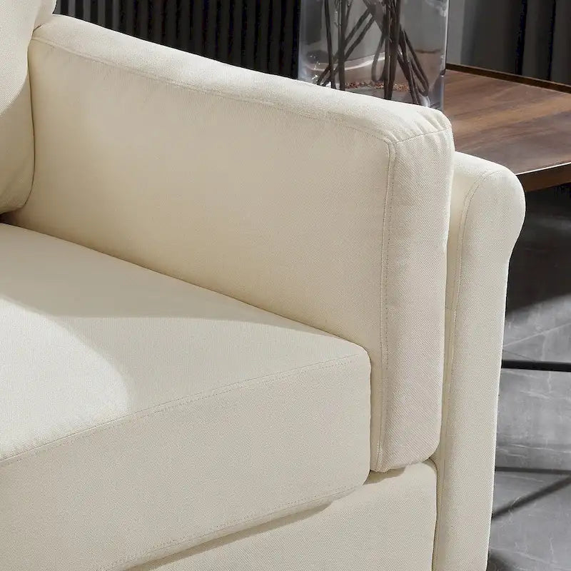 Morden Fort Modern Double Arm Sofa,Deep Seat Couch,Pillowed Back Cushions,Durable Upholstered Fabric