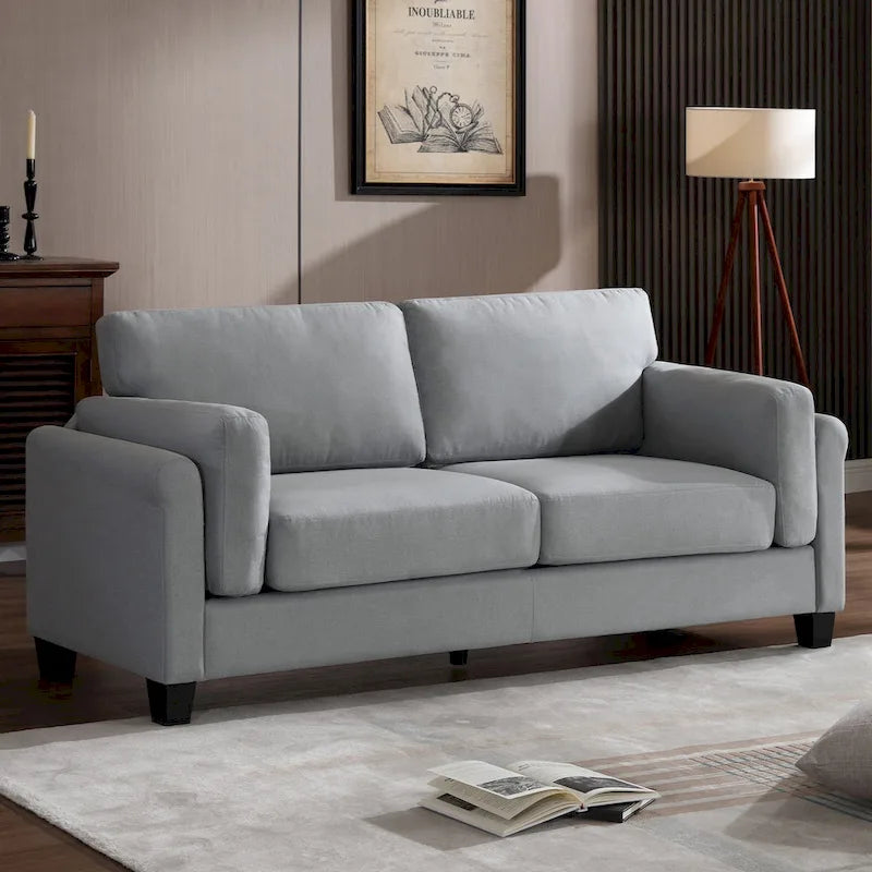 Morden Fort Modern Double Arm Sofa,Deep Seat Couch,Pillowed Back Cushions,Durable Upholstered Fabric