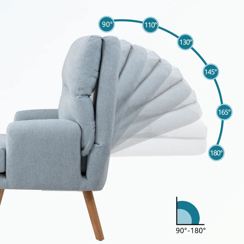 Accent Chair with Ottoman Set, with Adjustable Backrest