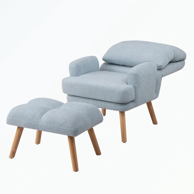 Accent Chair with Ottoman Set, with Adjustable Backrest