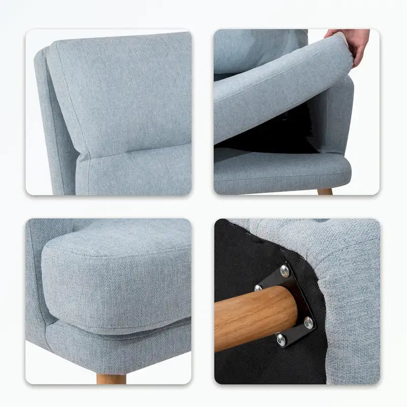 Accent Chair with Ottoman Set, with Adjustable Backrest