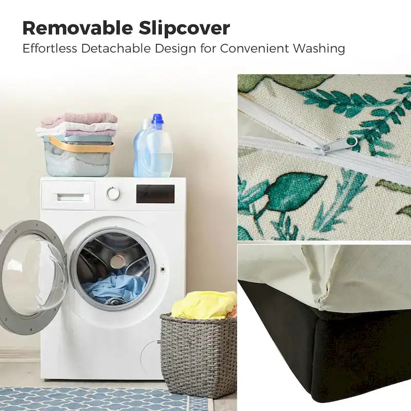 Alois Floral Slipcover Swivel Accent Chair with Removable Cushion Set of 2 by HULALA HOME