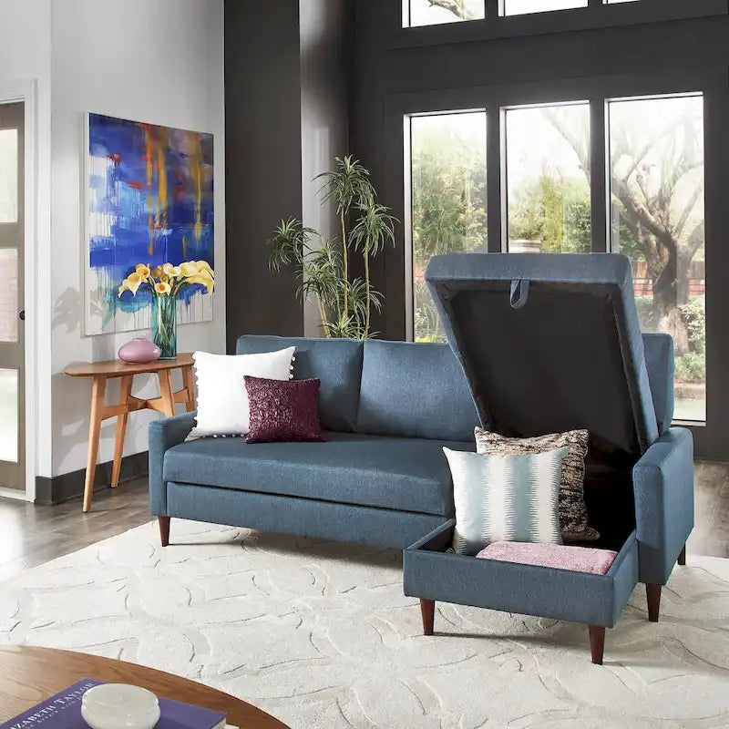 Parker Convertible Sofa with Right Facing Storage Chaise by iNSPIRE Q Modern