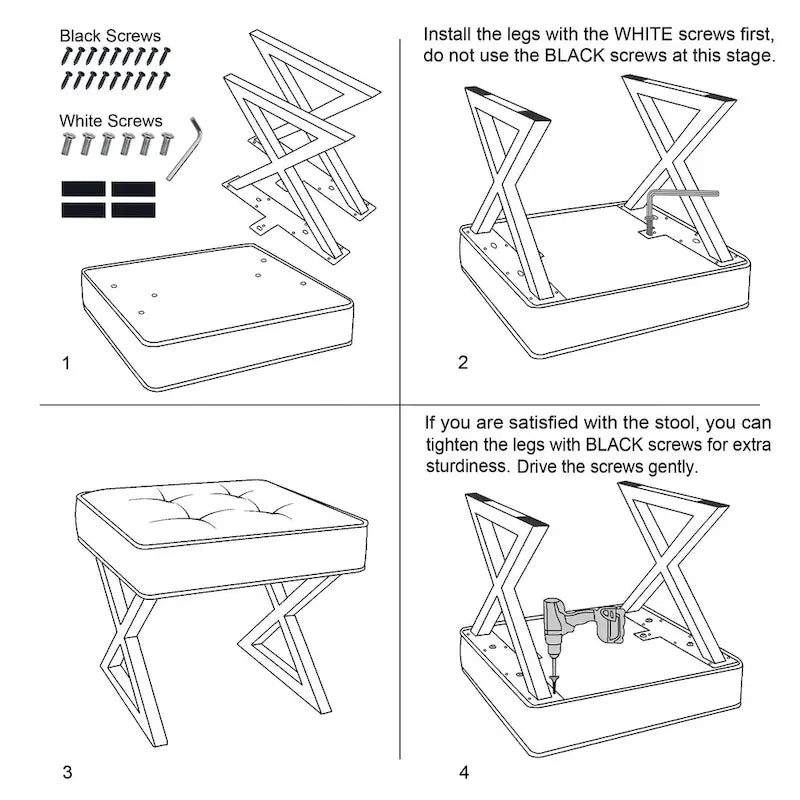 Textured Velvet Ottoman Vanity Stool 18X18X17