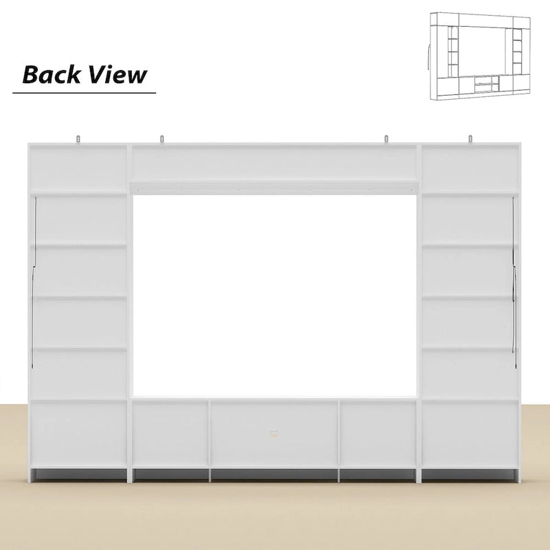 Wall Unit TV Stand with Bookshelves for TVs up to 70, Modern Console