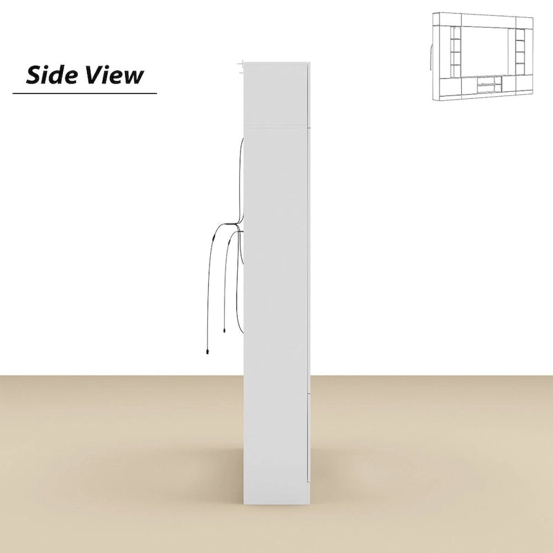 Wall Unit TV Stand with Bookshelves for TVs up to 70, Modern Console