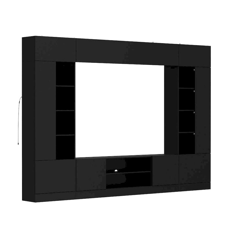 Wall Unit TV Stand with Bookshelves for TVs up to 70, Modern Console