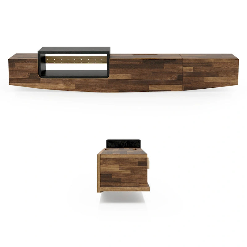 DH BASIC Contemporary 63-inch 1-Shelf Floating TV Console with Drawer and Lift-top Storage by Denhour