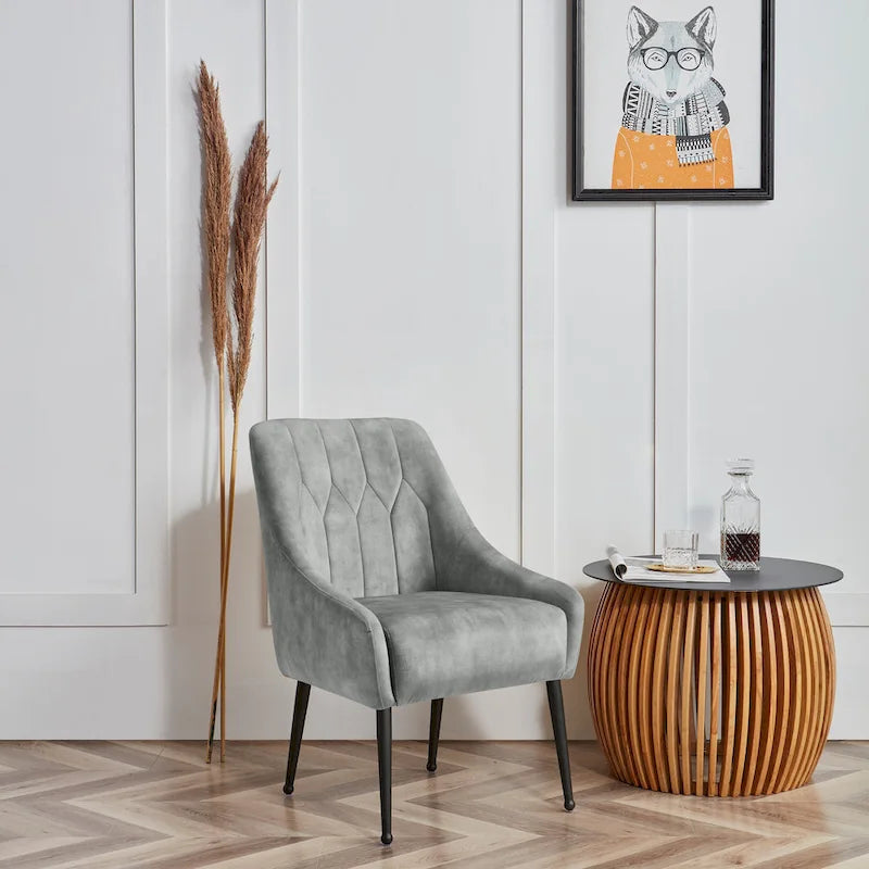 Corvus Abigail Upholstered Accent Chair with Metal Legs