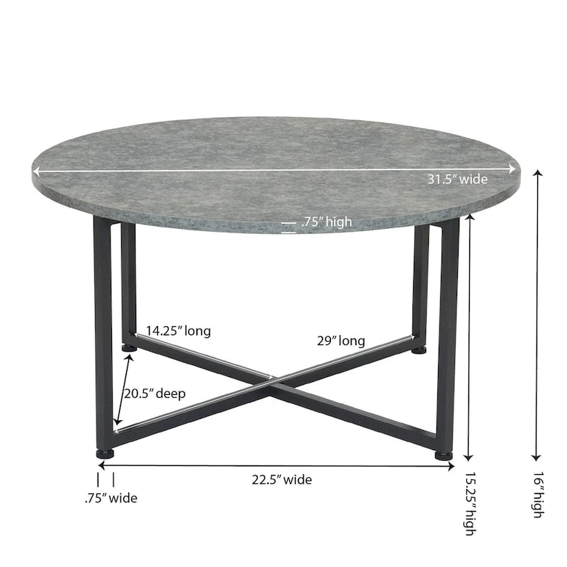 Household Essentials Round Coffee Table - 31.5