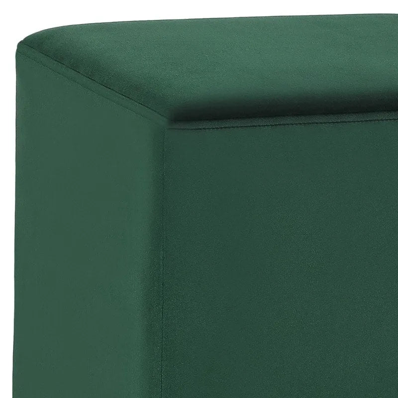 Adeco Ottoman Footrest Vanity Stool Gold Trim Footstool