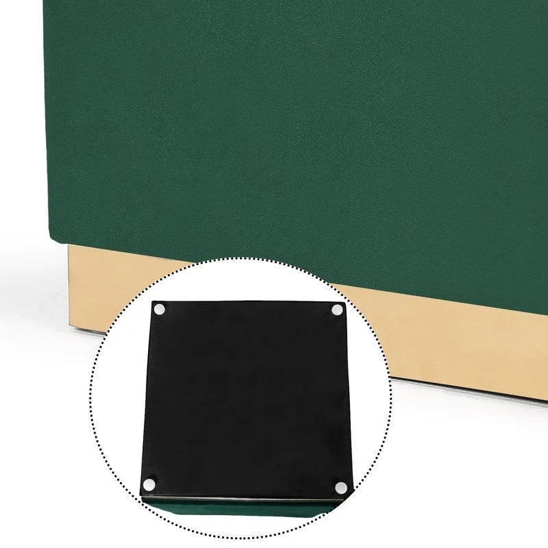 Adeco Ottoman Footrest Vanity Stool Gold Trim Footstool