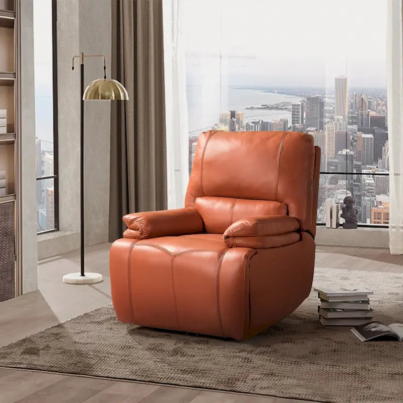 Mercedes Genuine Leather Power Recliner with Cushion Padded